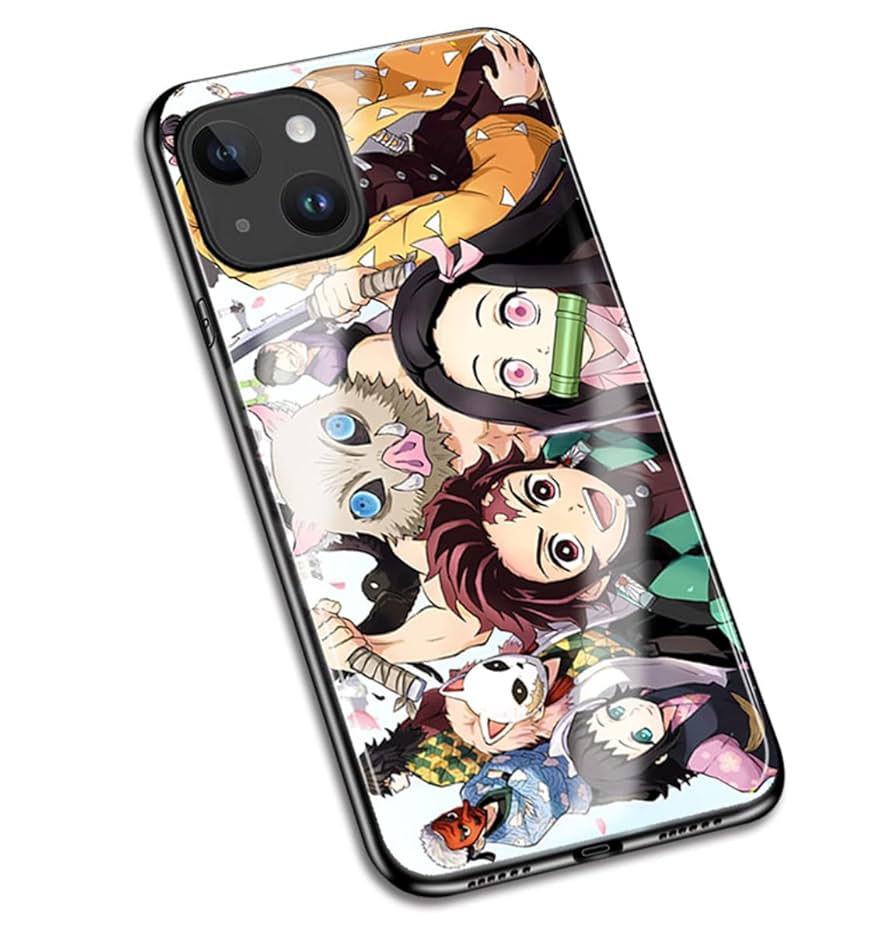 Amazon.co.jp: Fukvee スマホケース 鬼滅の刃 に適合 ガラス質感